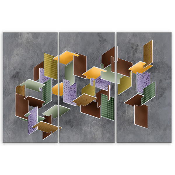 Feeby Obraz tryptyk na płótnie Puzzle 3D