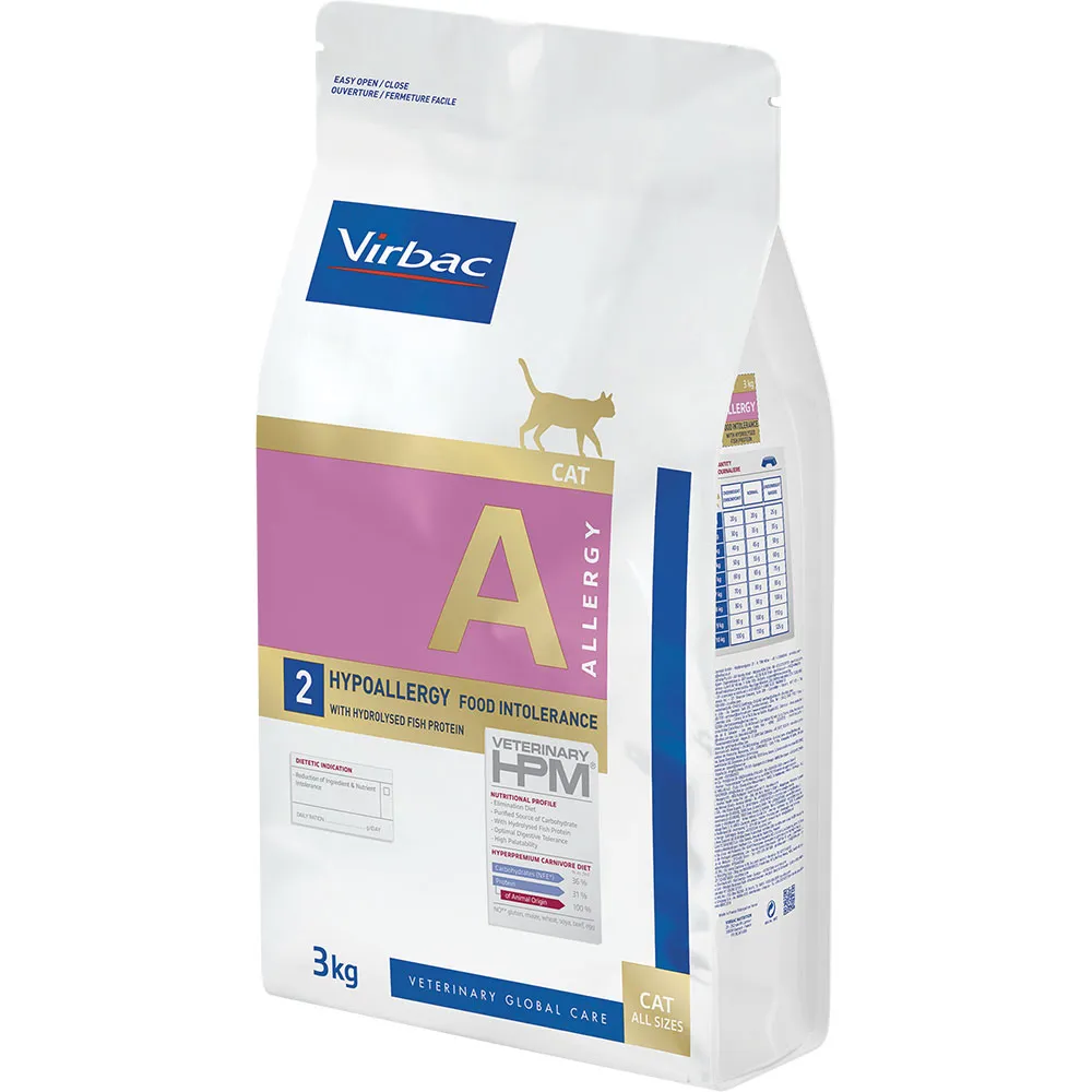 Virbac HPM Allergy Hipoallergenic A2 cat food 3kg