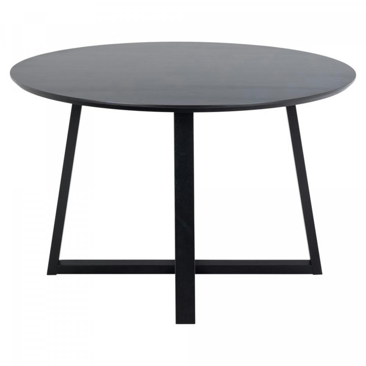 KAYLA - Table à manger design ronde en bois 120cm noir