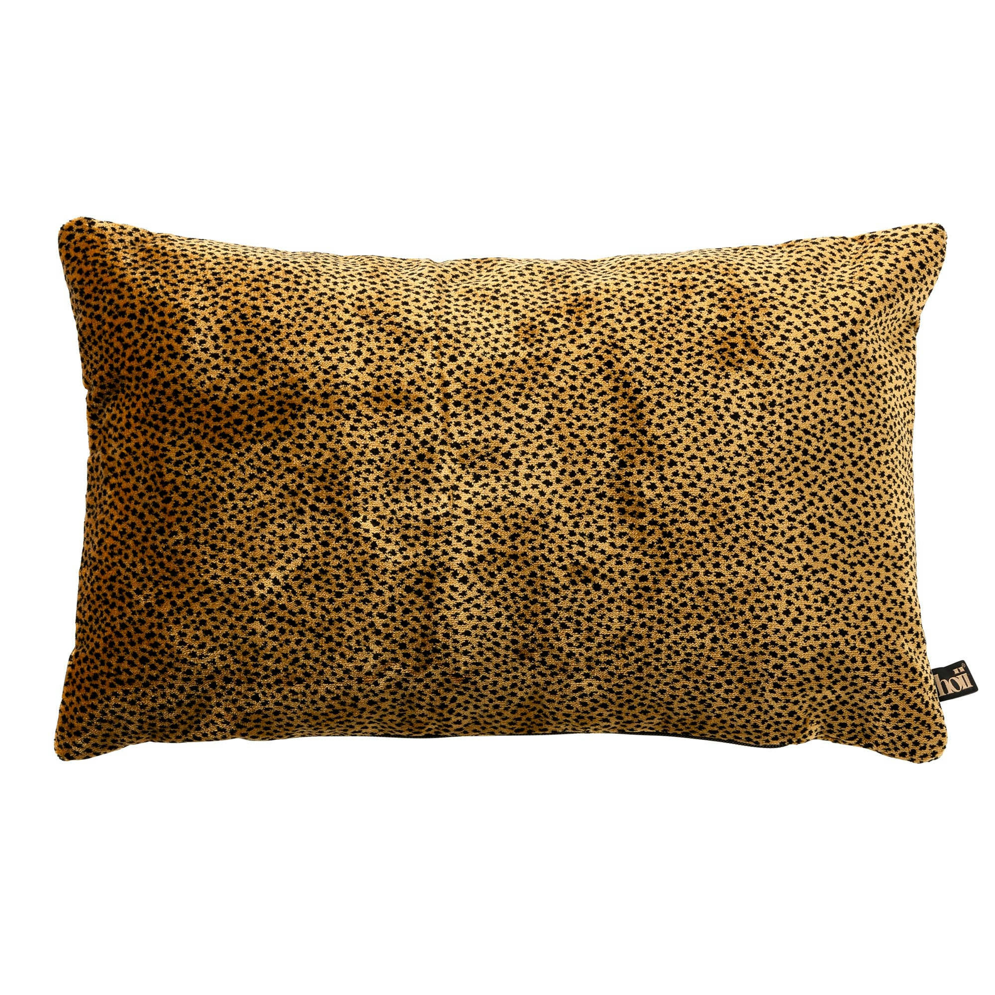 - Coussin marron en velours 30x50 cm avec imprimé animalier