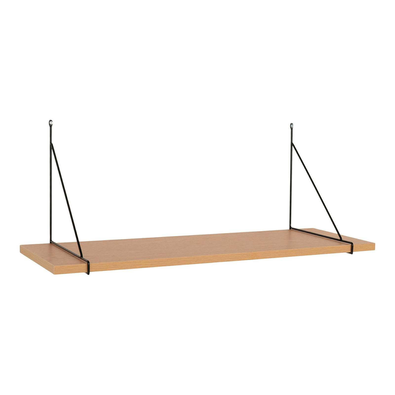 Półka Chiba 80 cm naturalna/czarna drewno i metal