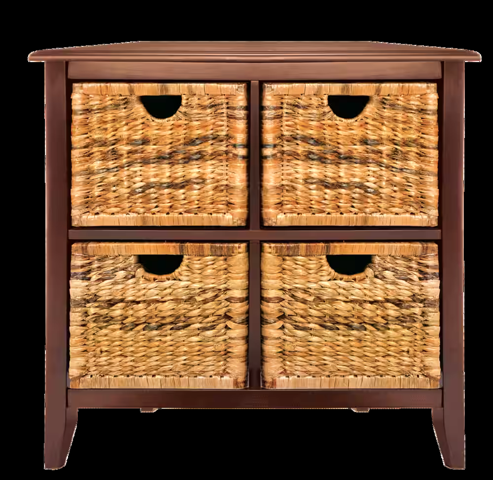 For Living Verona Basket Front 4-Drawer Storage Chest/Dresser, Espresso Finish