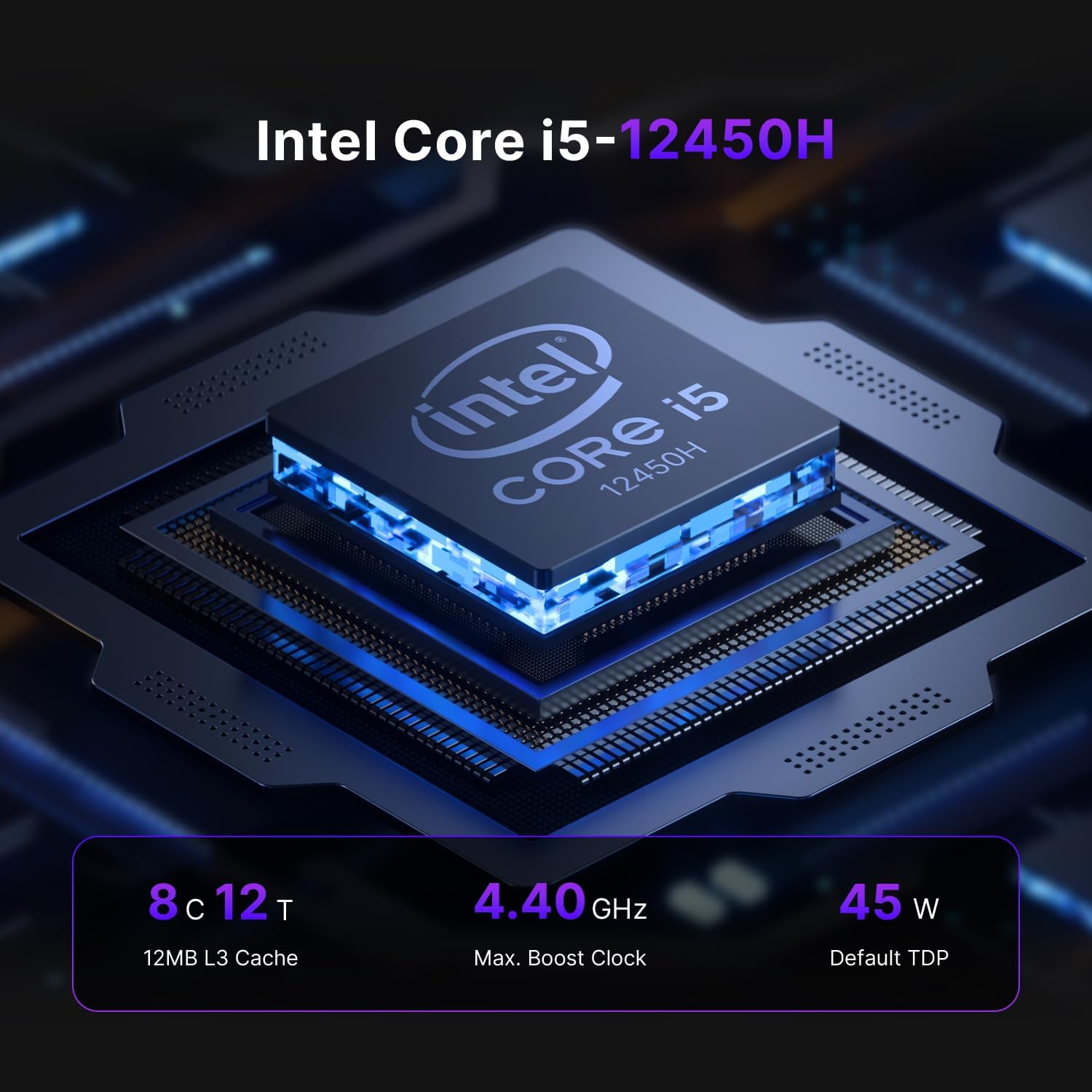 BOSGAME P2 Mini PC Intel i5-12450H (12th Gen  8-Core) | 16GB DDR4 512GB NVMe SSD | Triple 4K Display(HDMI/USB-C/DP) | Dual 2.5G LAN | Wi-Fi 6 & BT 5.2 | Win 11 Pro | Compact Desktop for Office  HTPC