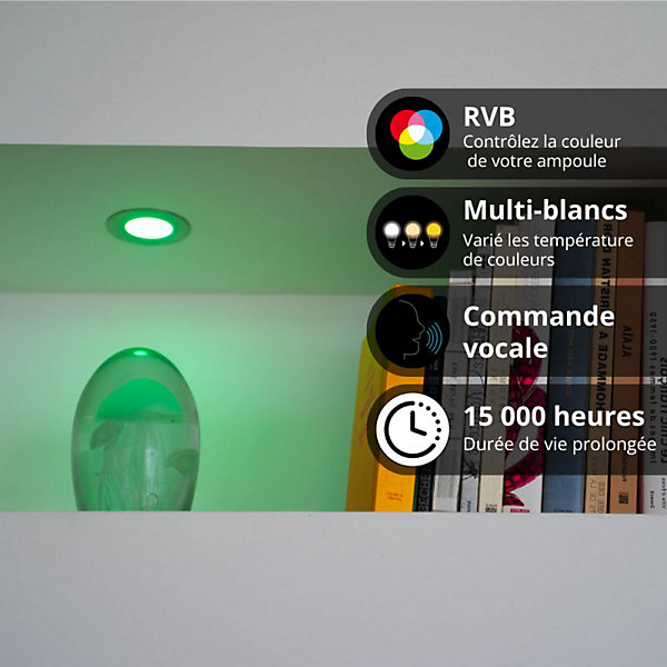 KOZii - Ampoule LED connectée KOZii, éclairage blancs   couleurs, GU10 Spot 5W Variation de couleur et luminosité - KG50SRVBCCT