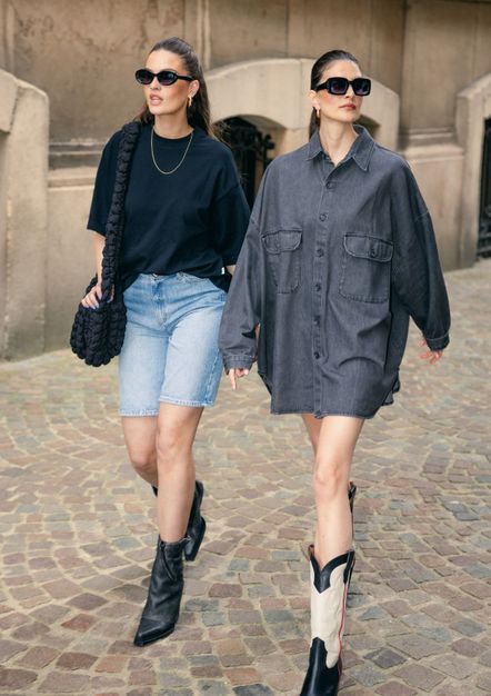 Greywashed leren western enkellaarsjes met flap