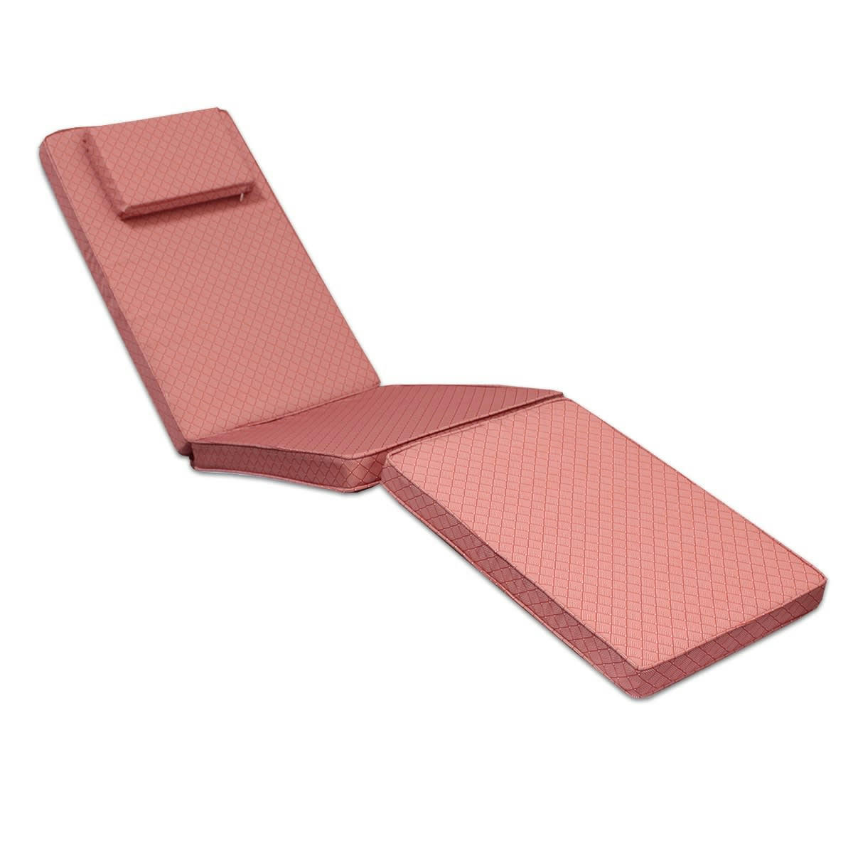 BAHIA - Matelas à motifs corail/blanc pour chaise longue