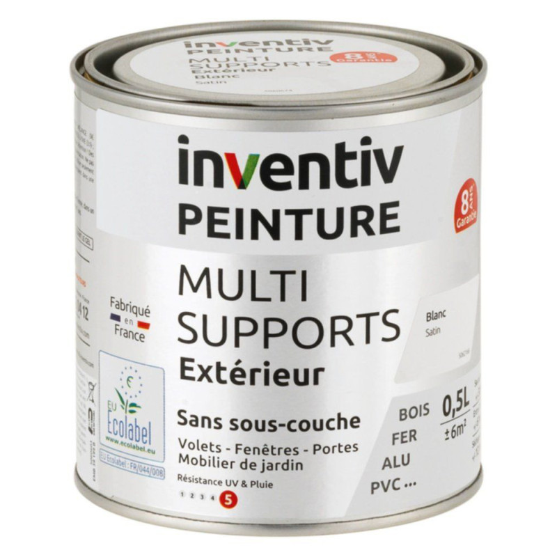 Peinture multi-supports blanc satiné 0,5 L INVENTIV