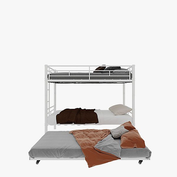 Lit superposé métal Twin/Twin,stable,barrière sécurité