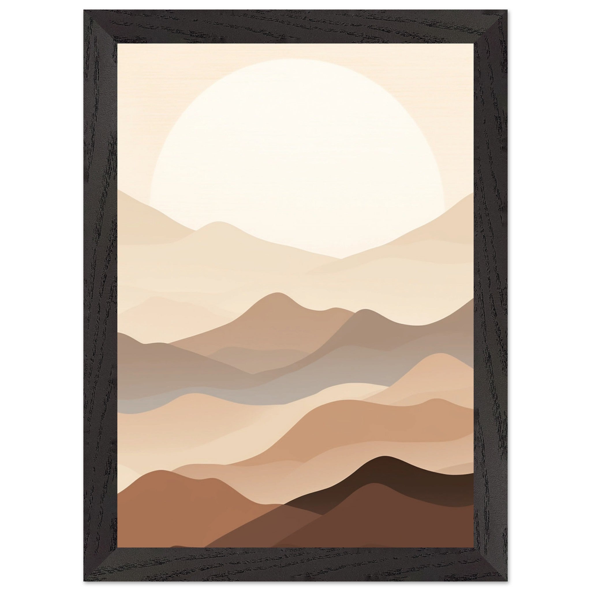 Artfulprints Poster met Lijst Japandi landscape  - A4 21x29.7 cm - Meerkleurig