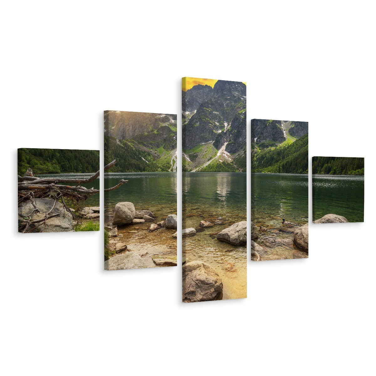 Obraz Wieloczęściowy MORSKIE OKO Góry Pejzaż 3D 150x90cm
