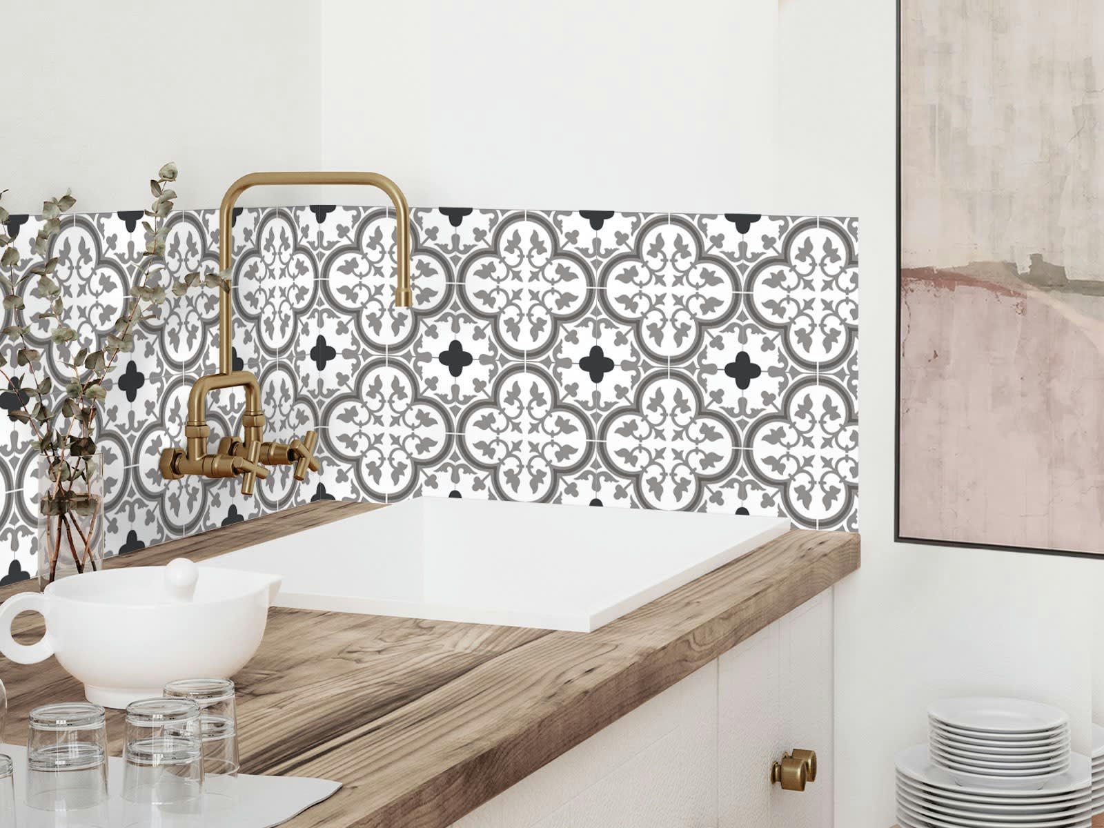 TUILERIES - Crédence adhésive moka 400x40cm