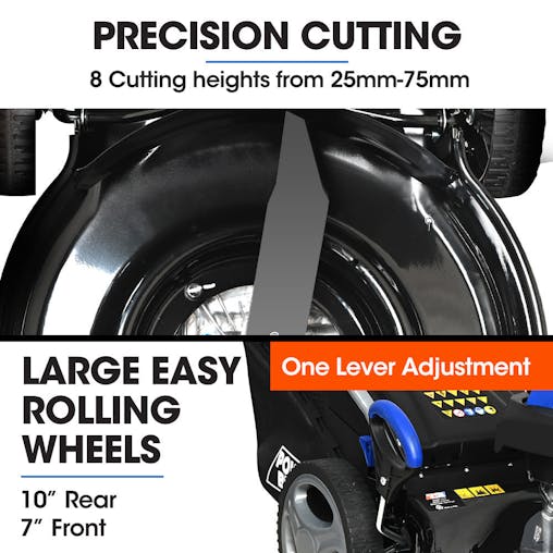 NNEMB 18' 150cc Lawn Mower, 8 Height, Steel Deck, 4-Stroke Petrol Lawnmower - V475