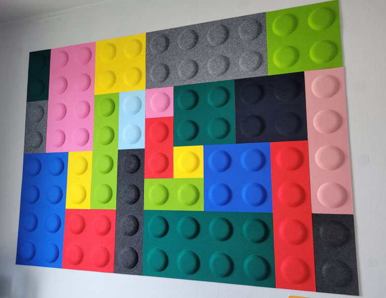 Panel filcowy klocek 15 x 15 żółty
