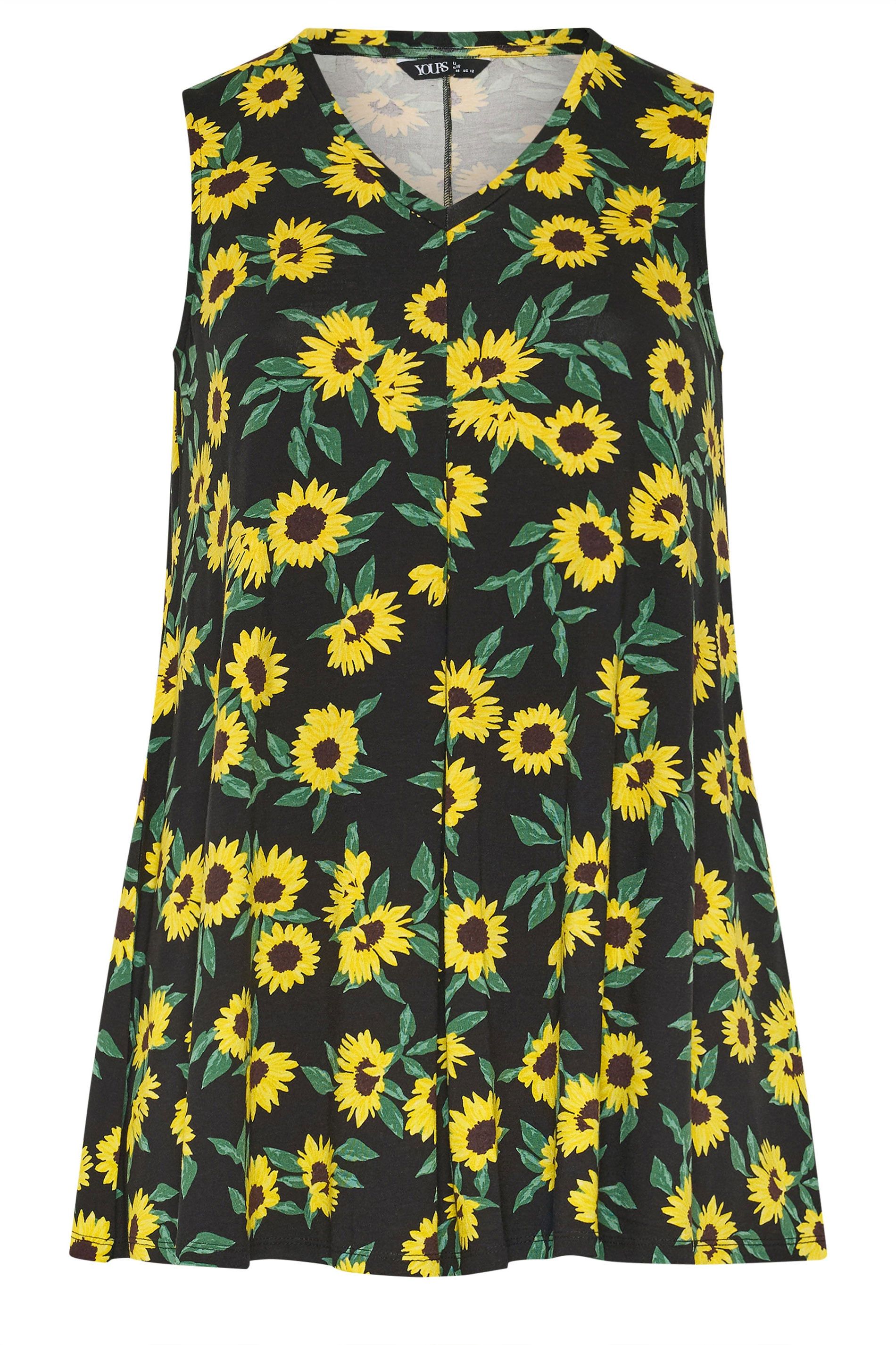 Yours Sunflower Pleat Front Vest Top