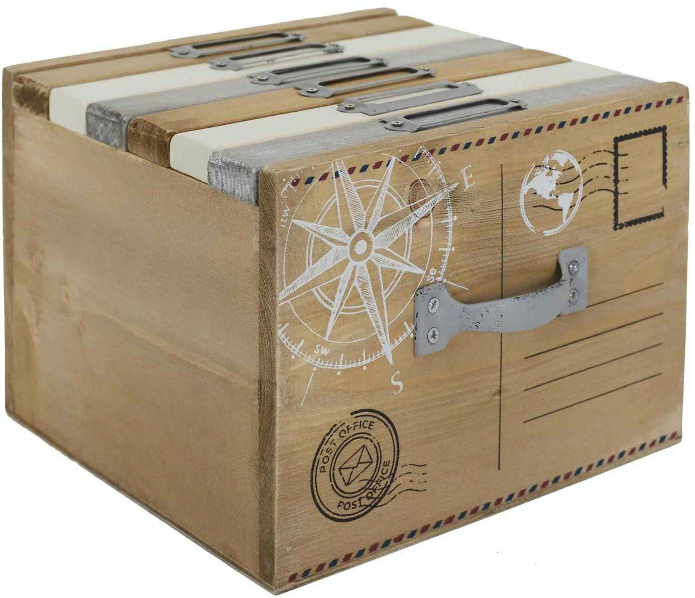 - Boite album photo en bois 18.7 x 17.8 x 13 cm voyages