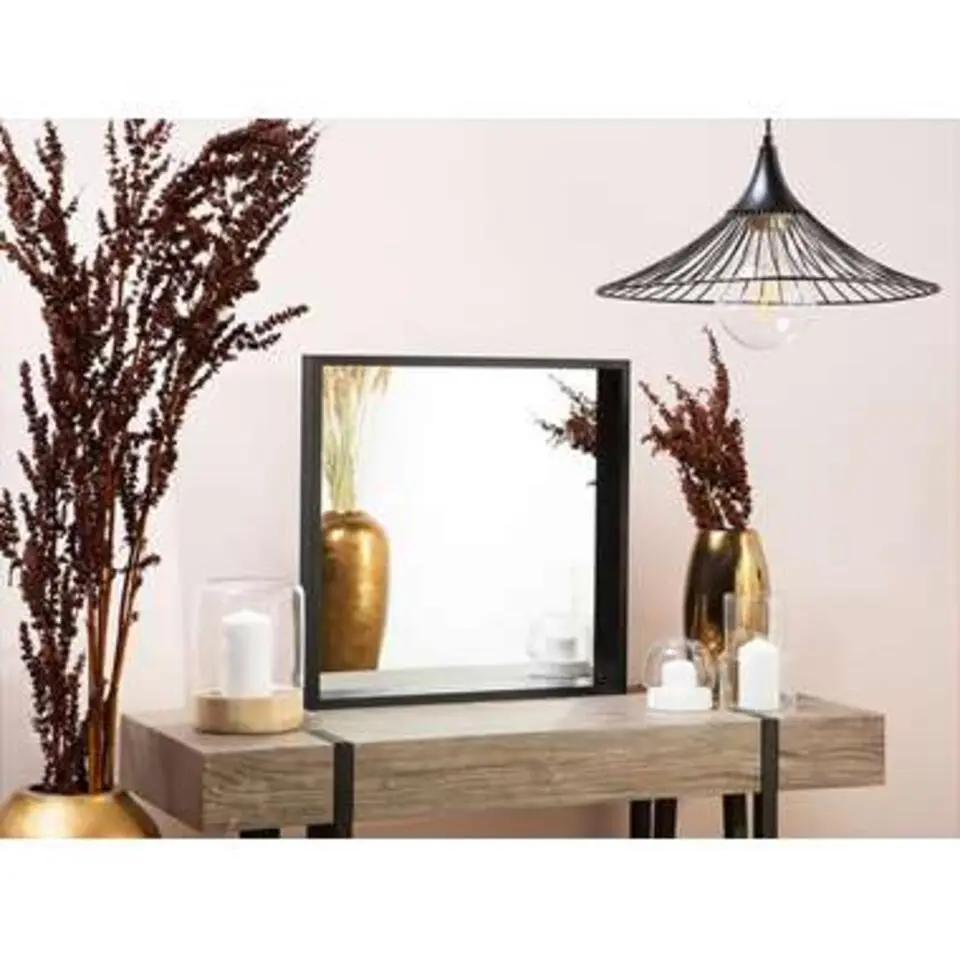 BRIGNOLES - Wandspiegel - Zwart - Synthetisch materiaal