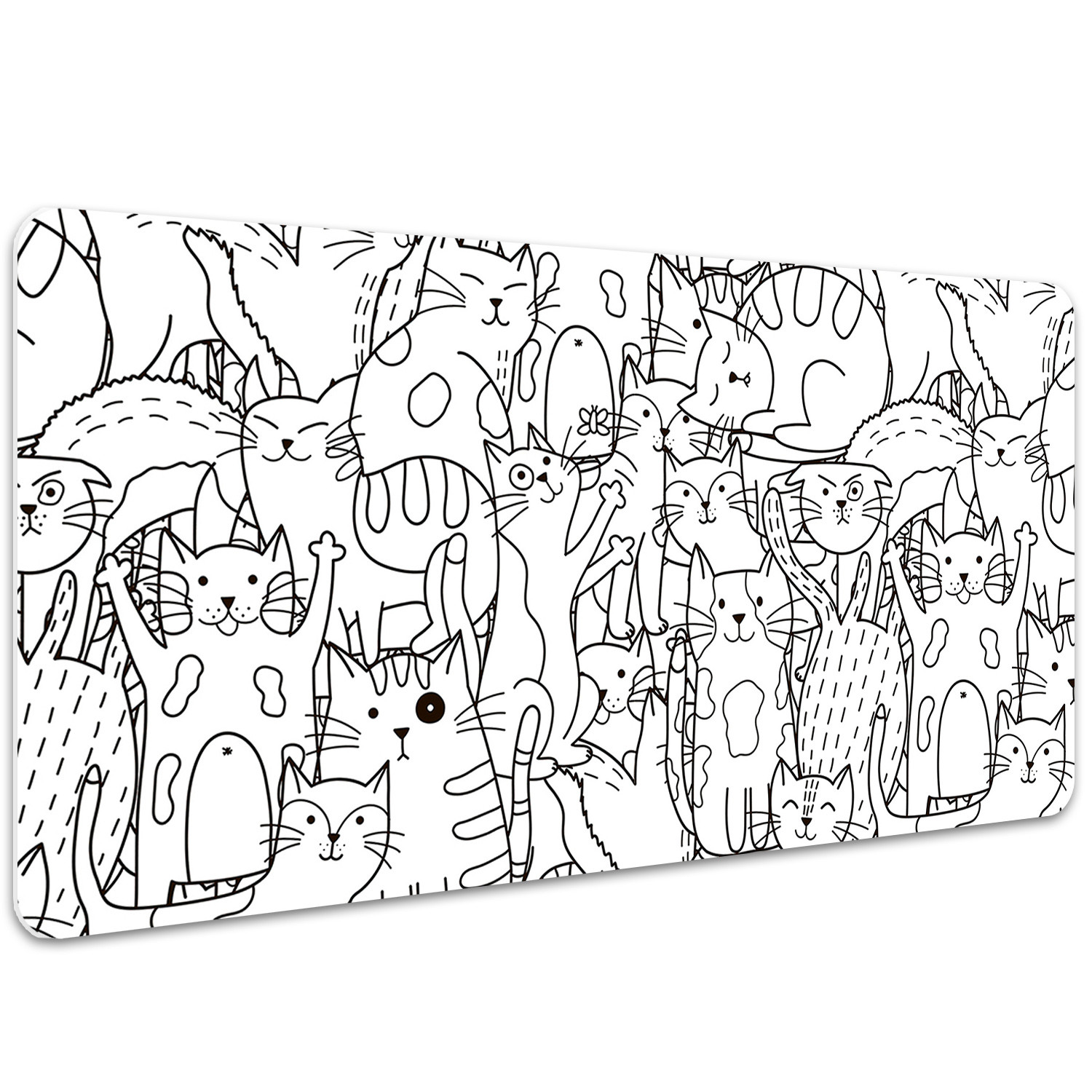 Mata na biurko i stół, osłonka Koty doodle - 100x50