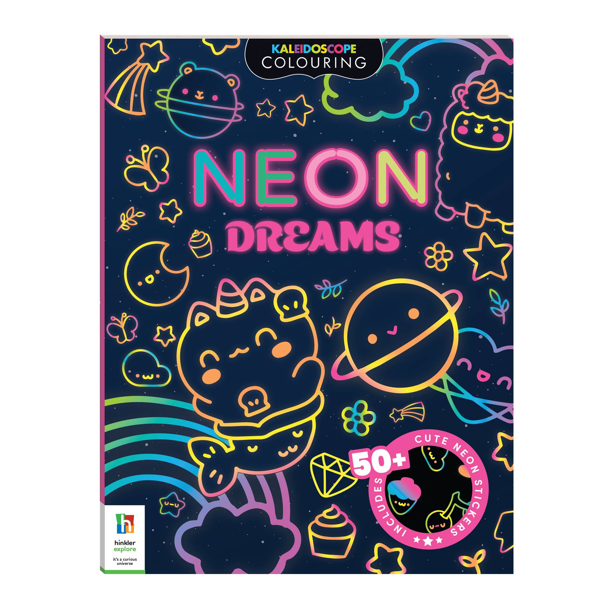Kaleidoscope Colouring Neon Dreams Book