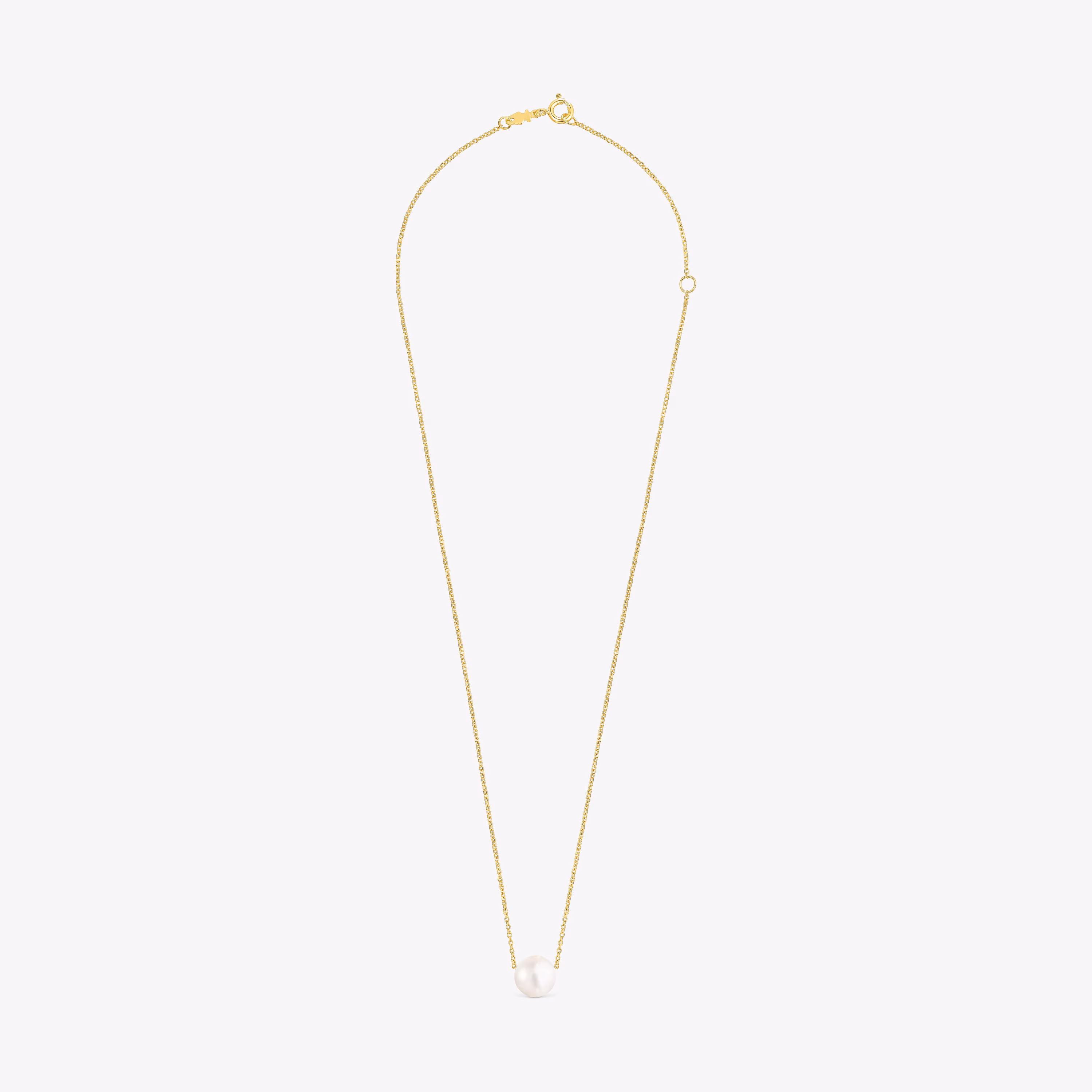 Collar con baño de oro 18 kt sobre plata y perla Gloss