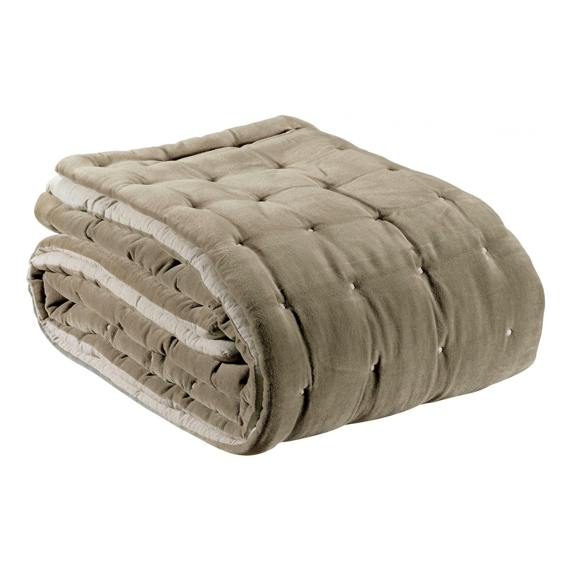 ELISE - Jeté  finition capiton en coton ficelle 240 x 260
