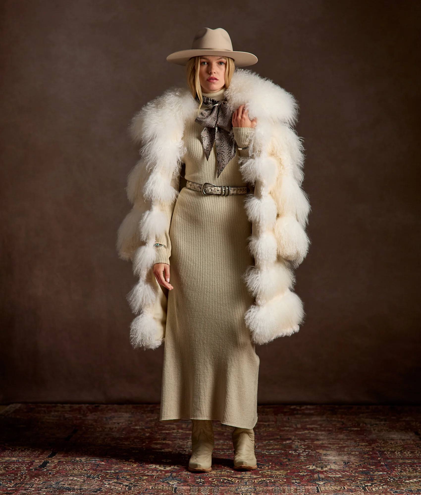 Anne Fur Coat - White