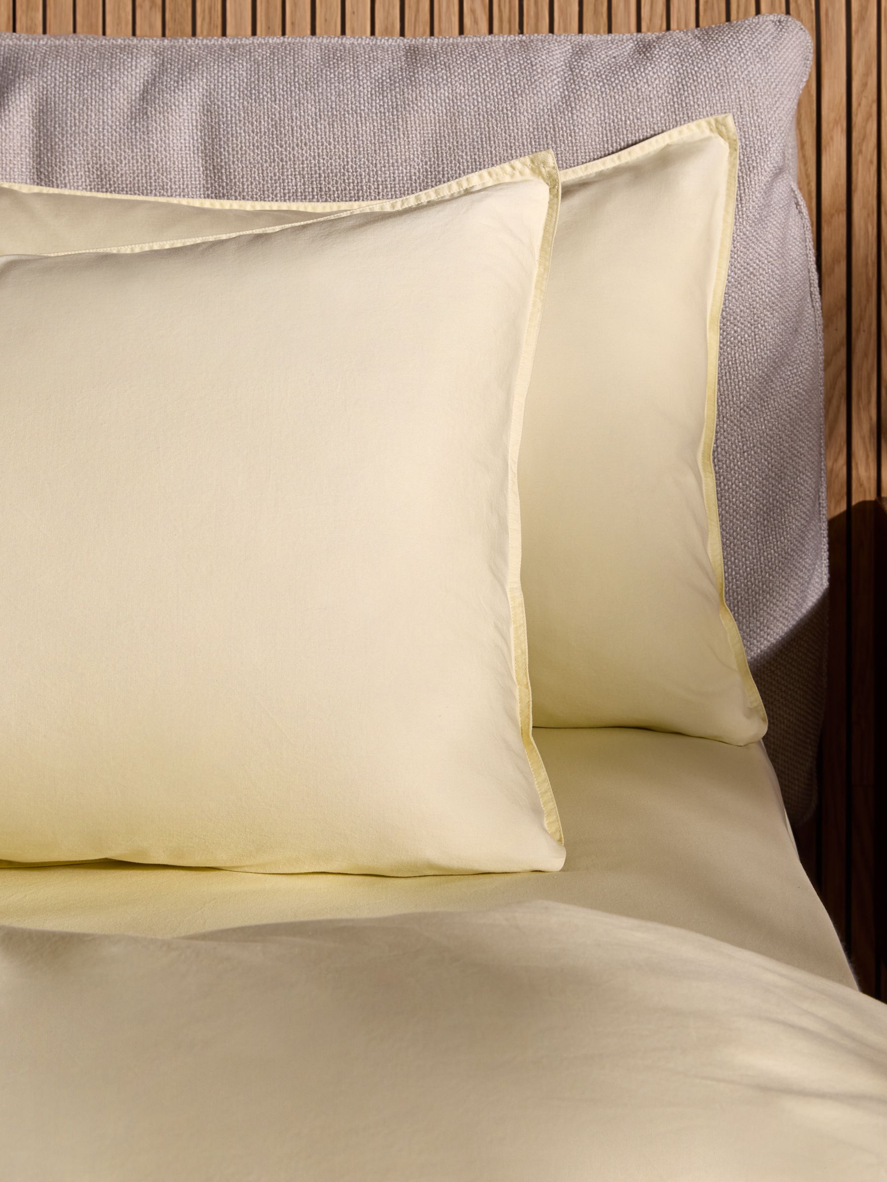Set of 2 Cosy Washed Cotton Pillowcases in Buttermilk Yellow