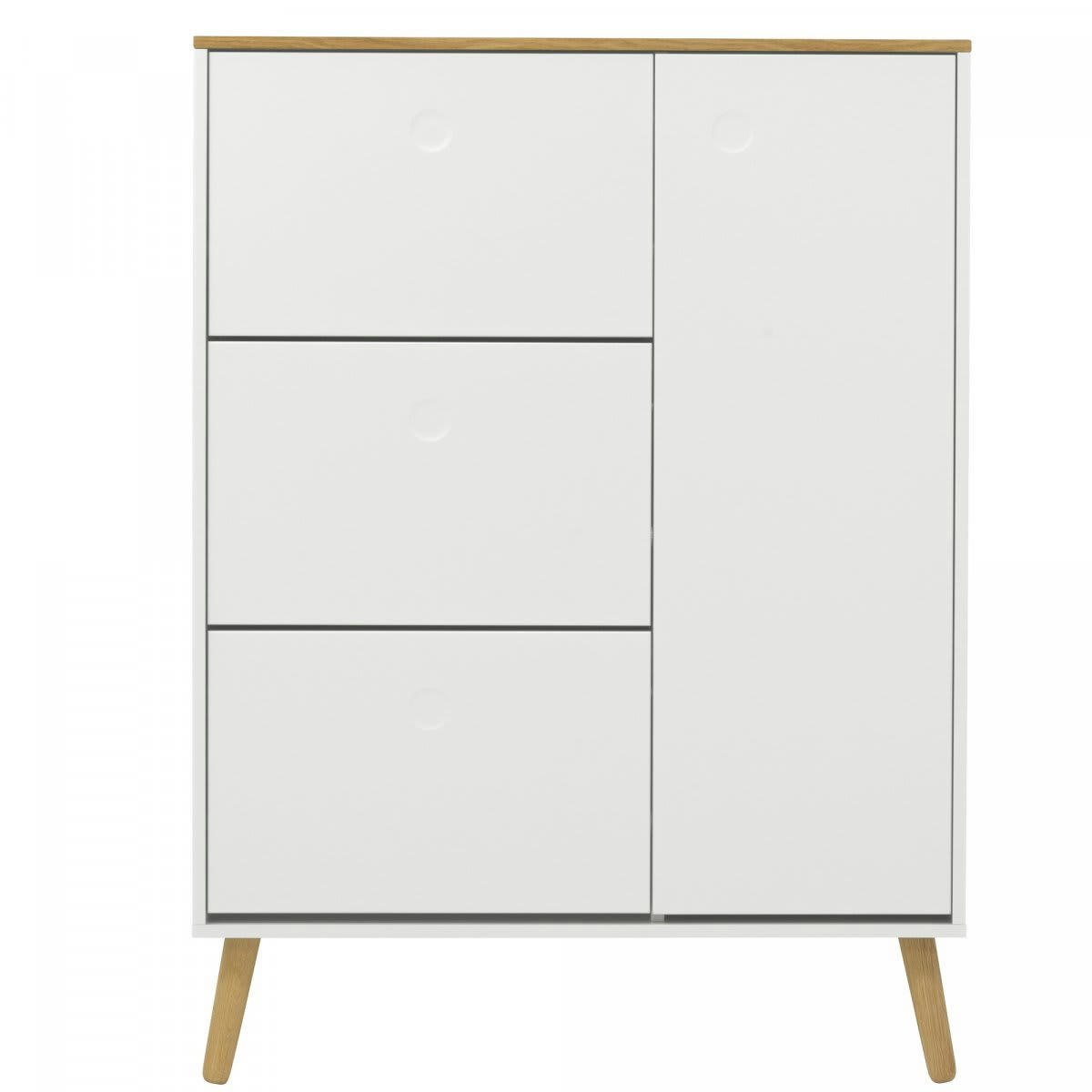 HUBILO - Grand meuble à chaussures moderne en bois blanc