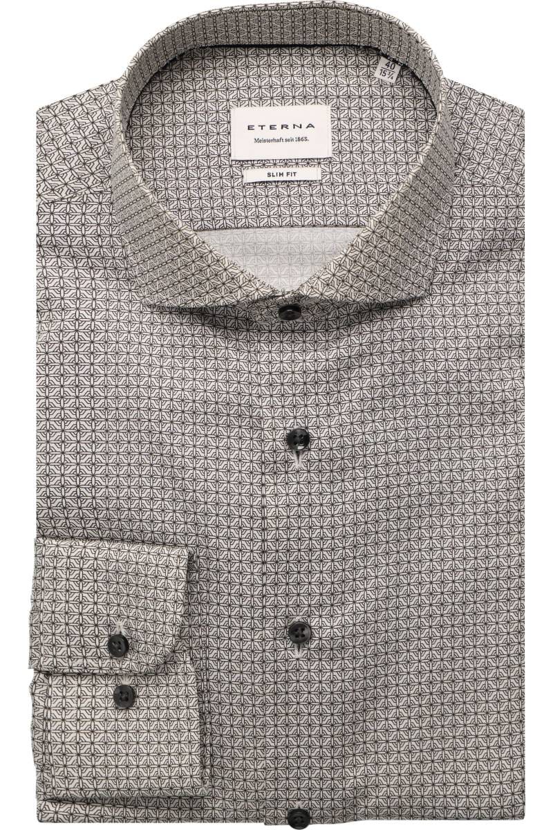 ETERNA Slim Fit Hemd silber, Bedruckt