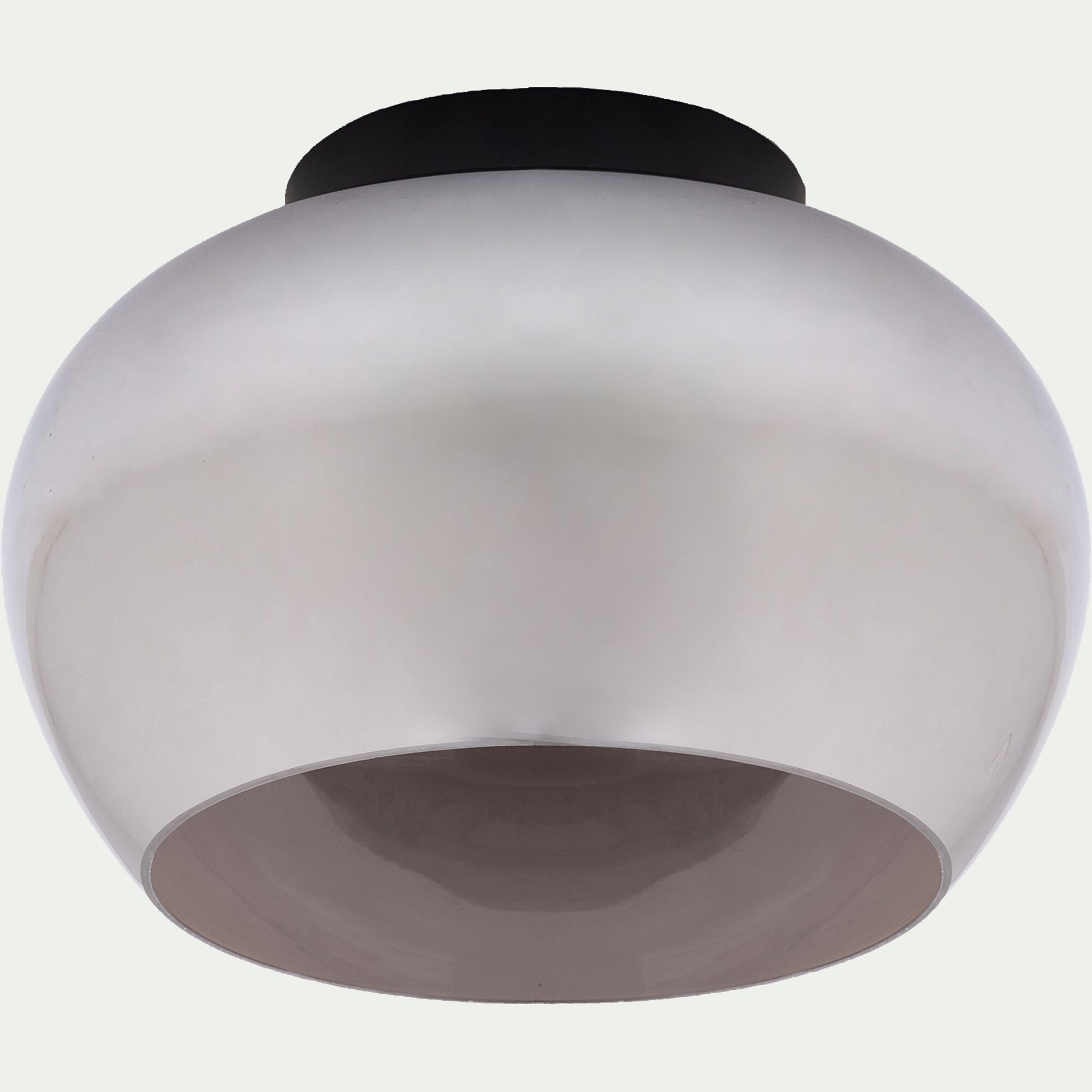 JUDI - Plafonnier électrifié en verre fumé D30,5cm - noir