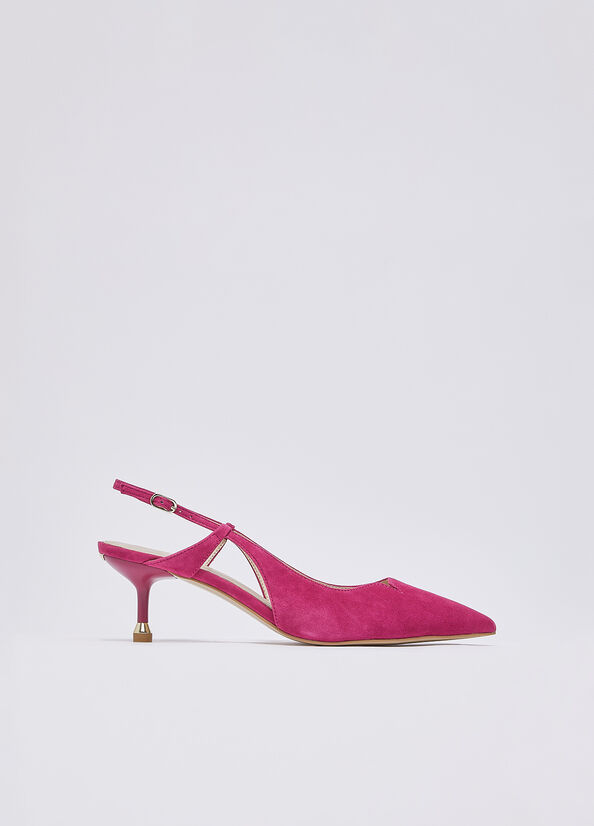 Slingback in camoscio