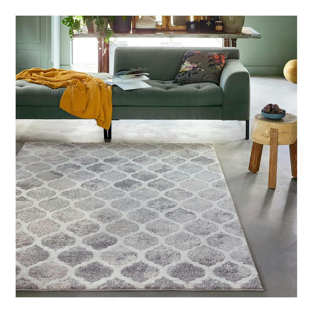 REPLAY - Tapis géométrique design en polypropylène gris 80x150