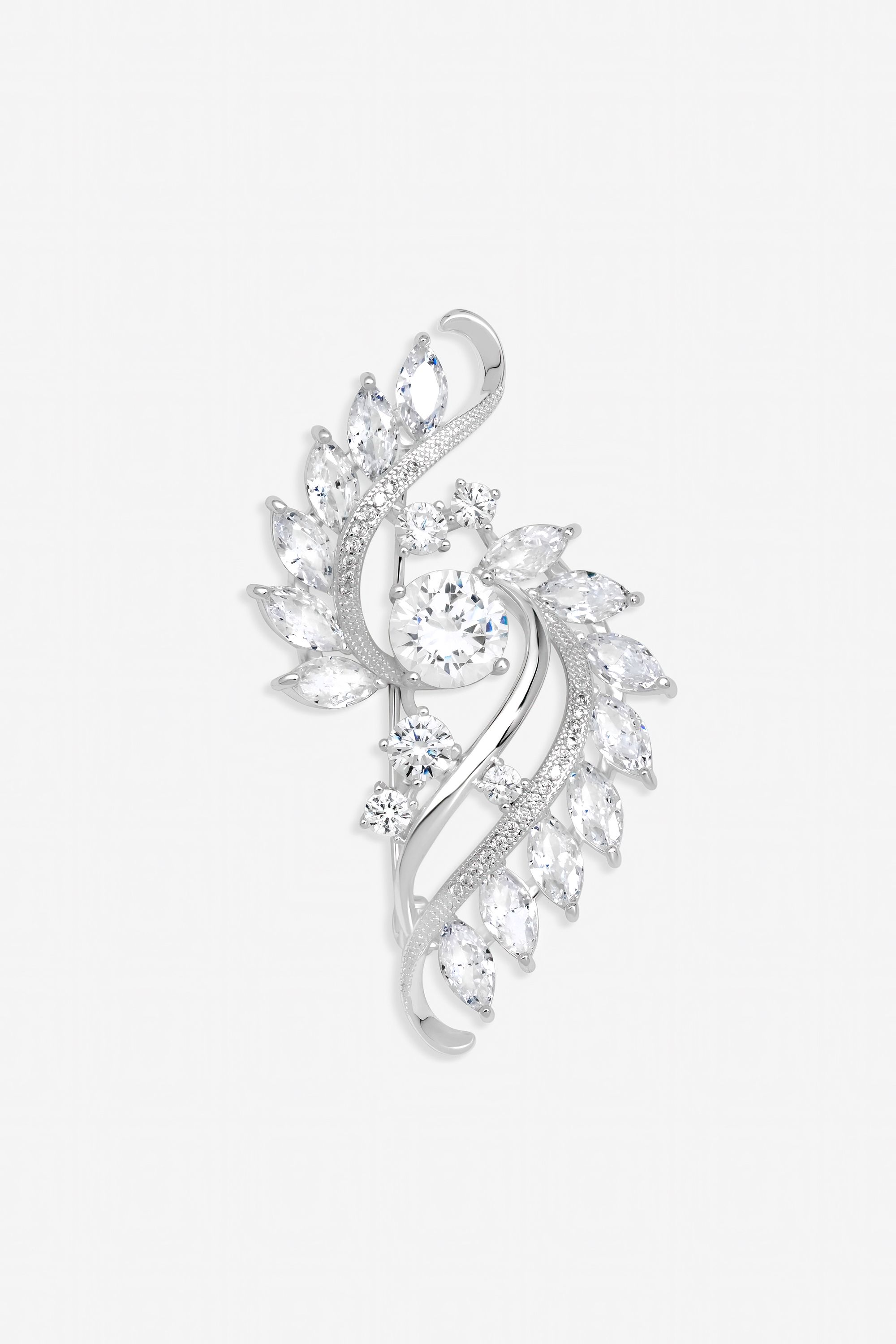 Jon Richard Silver Plated Crystal Brooch - Gift Box
