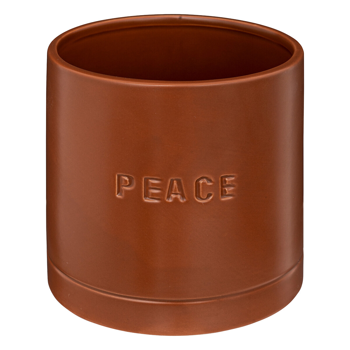 Pot Ceramic pot, caramel brown, d.14 cm