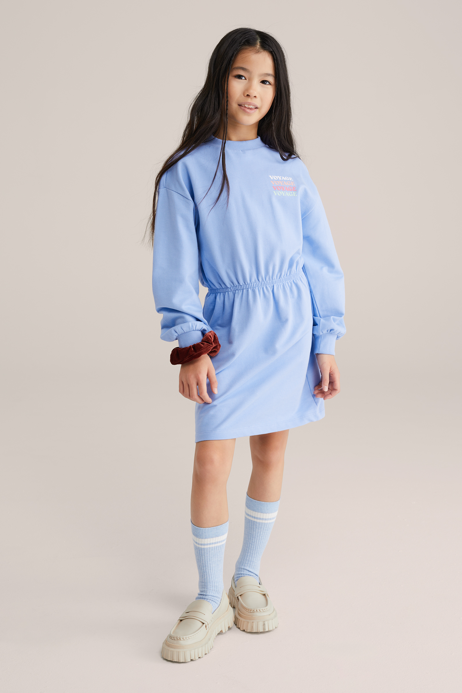 Meisjes sweatjurk met print