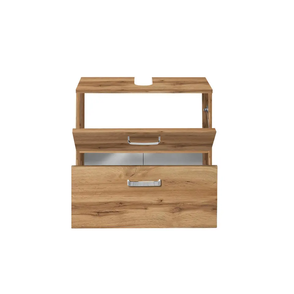 Wastafelonderkast Bobbi 60cm 1 deur en 1 softclose lade - eik