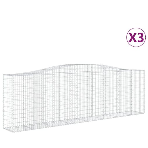 NNEVL Arched Gabion Baskets 3 pcs400x50x120/140 cmGalvanised Iron