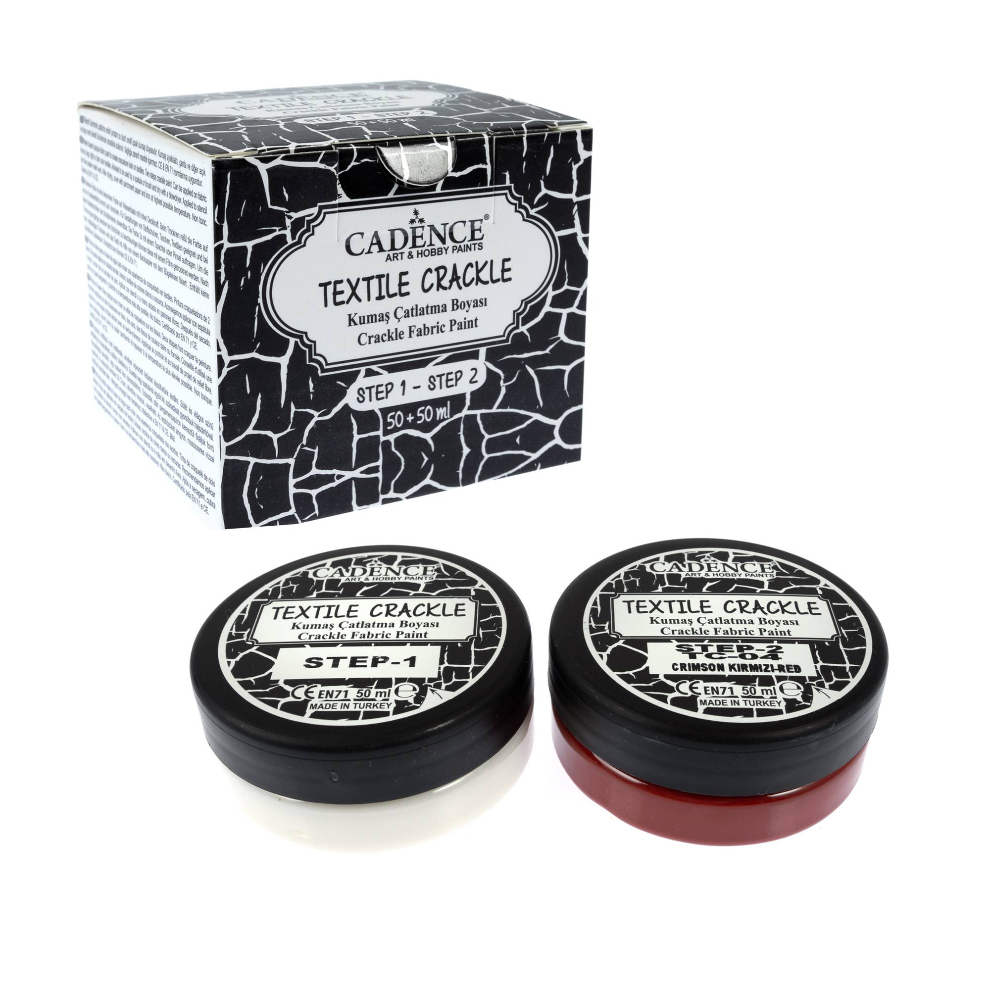 Cadence Crimson Red Textile Crackle Set