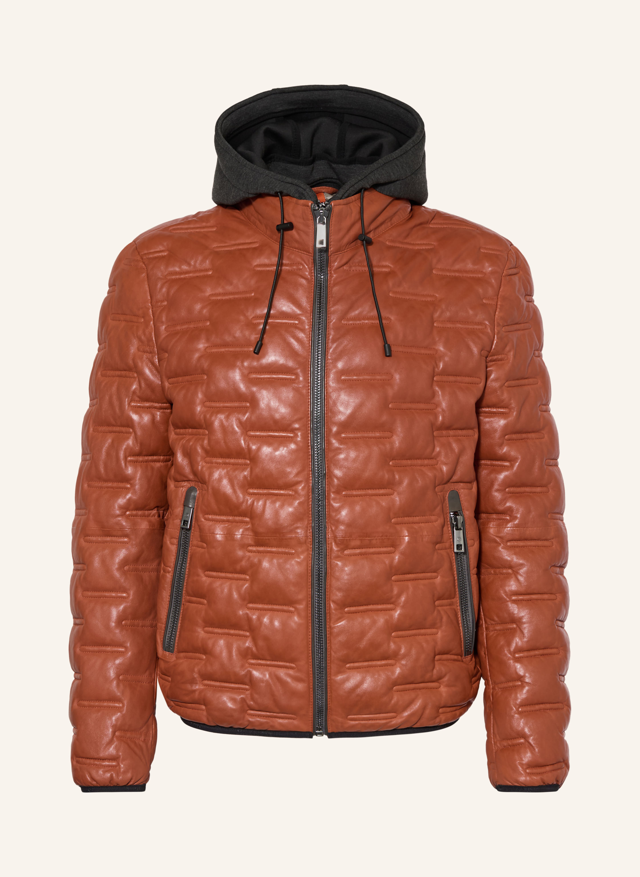 MILESTONE Lederjacke MSALONSO mit herausnehmbarer Blende und abnehmbarer Kapuze