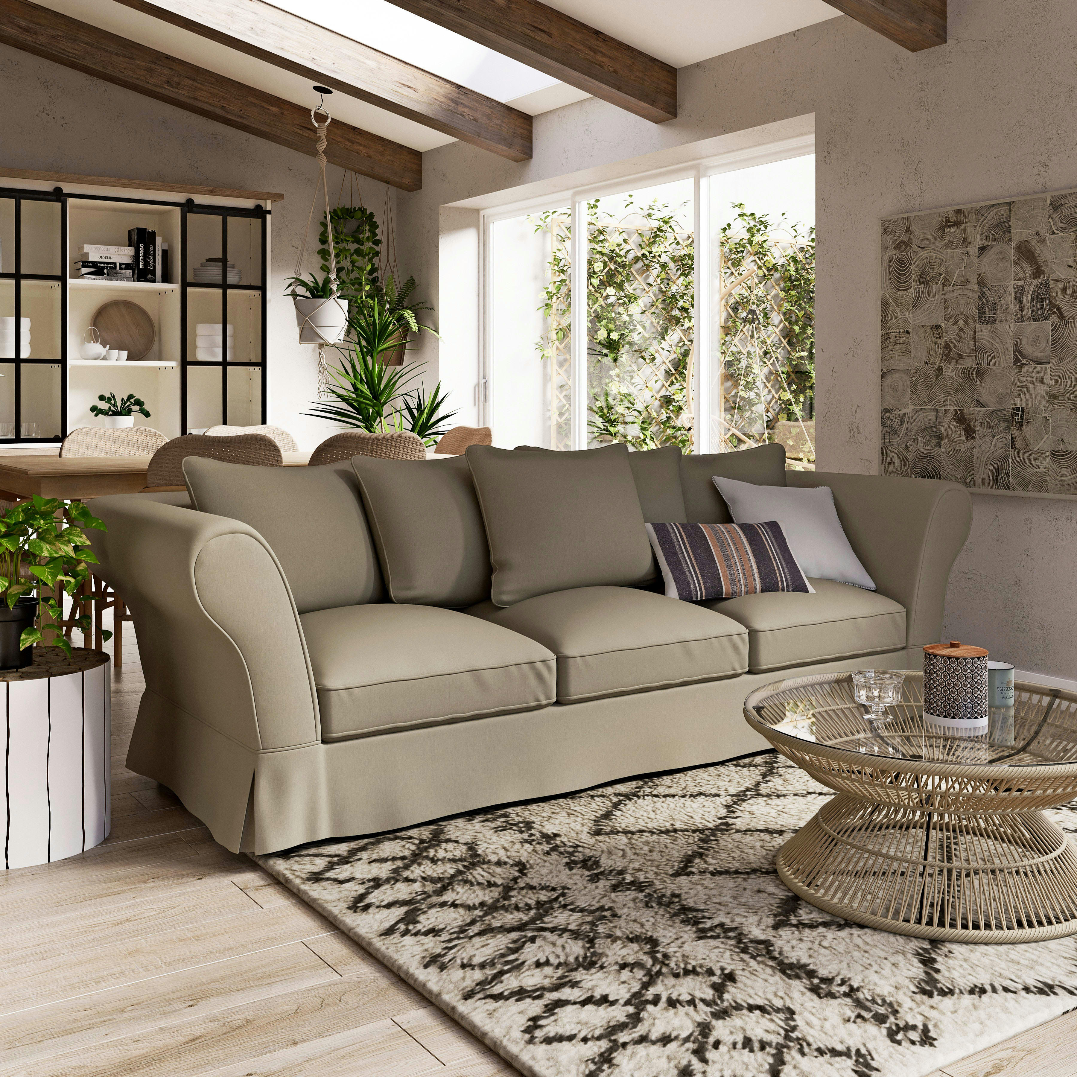 Roma - Housse de canapé 4/5 places mastic