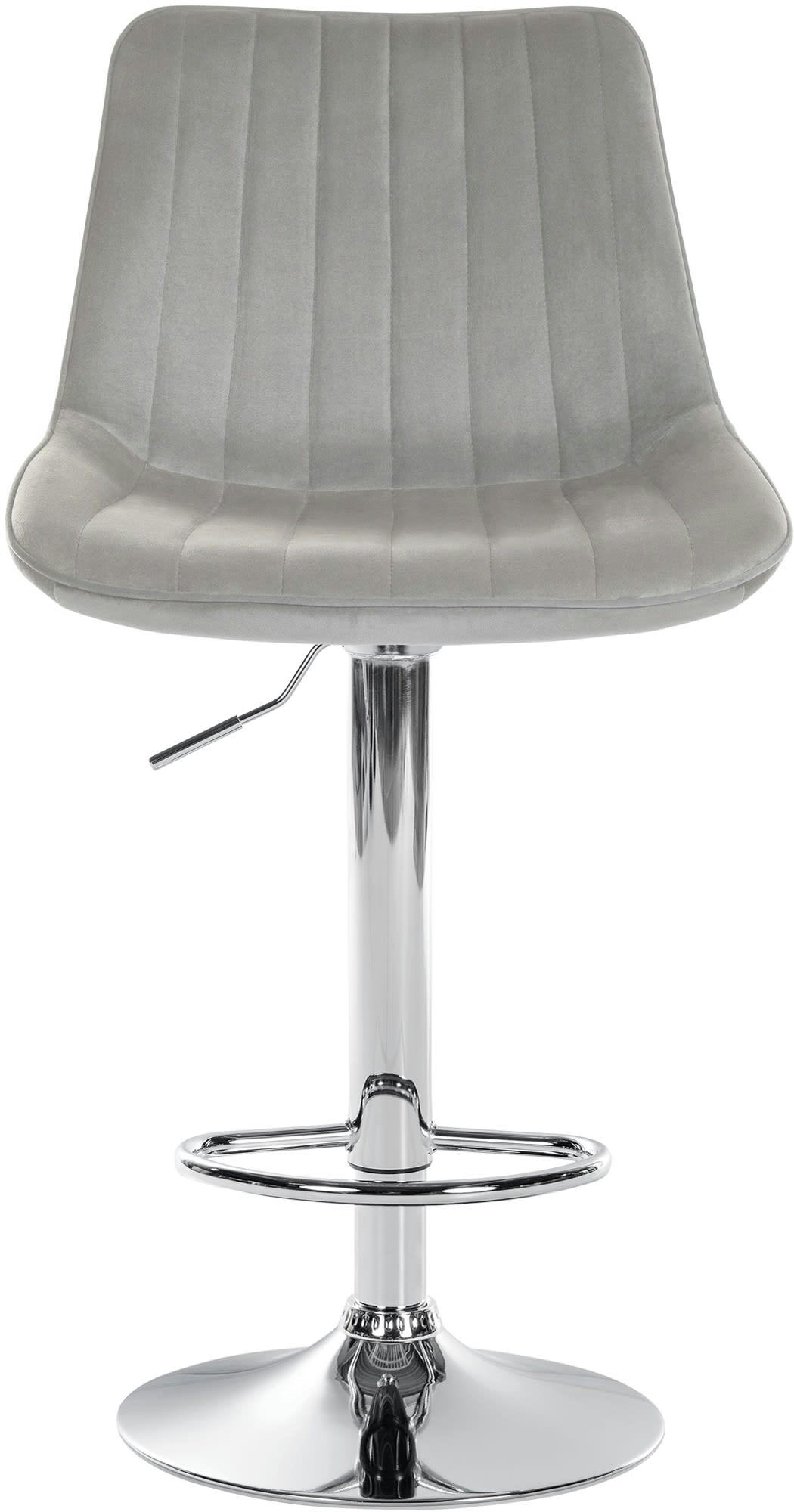 TONI - Tabouret de bar velours ajustable pivotant velours Gris