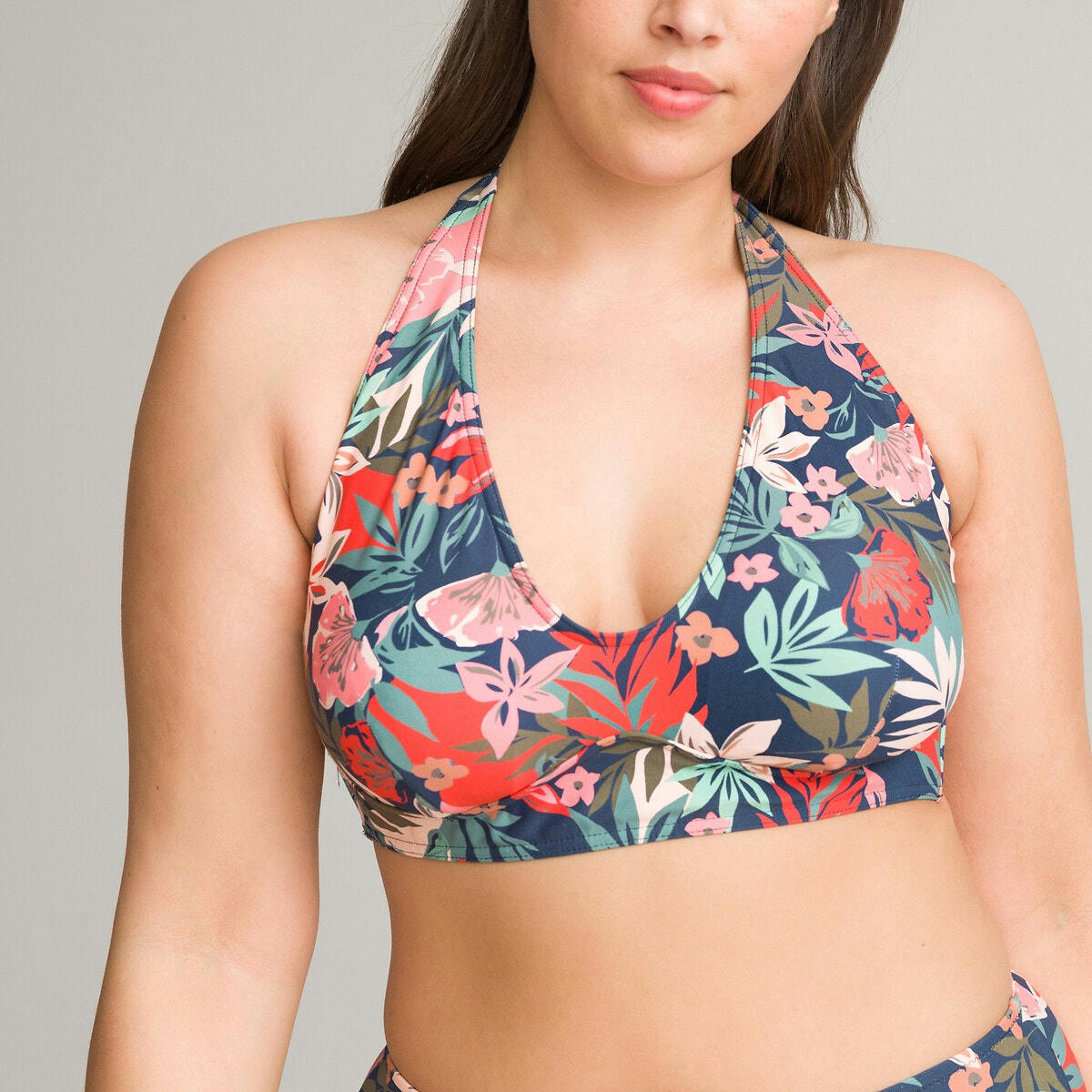 Haut de maillot de bain foulard imprimé fleurs