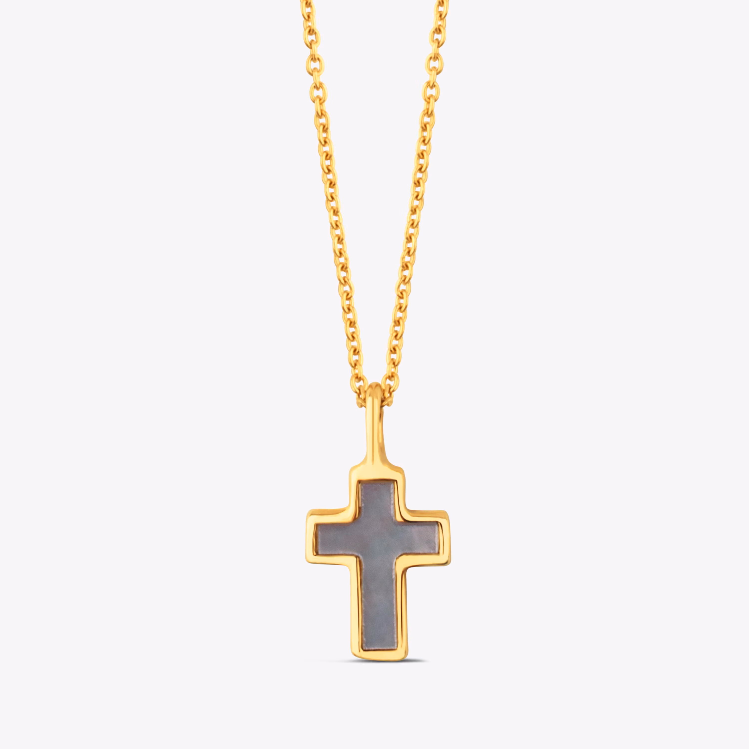 Collar cruz de oro y nácar XXS