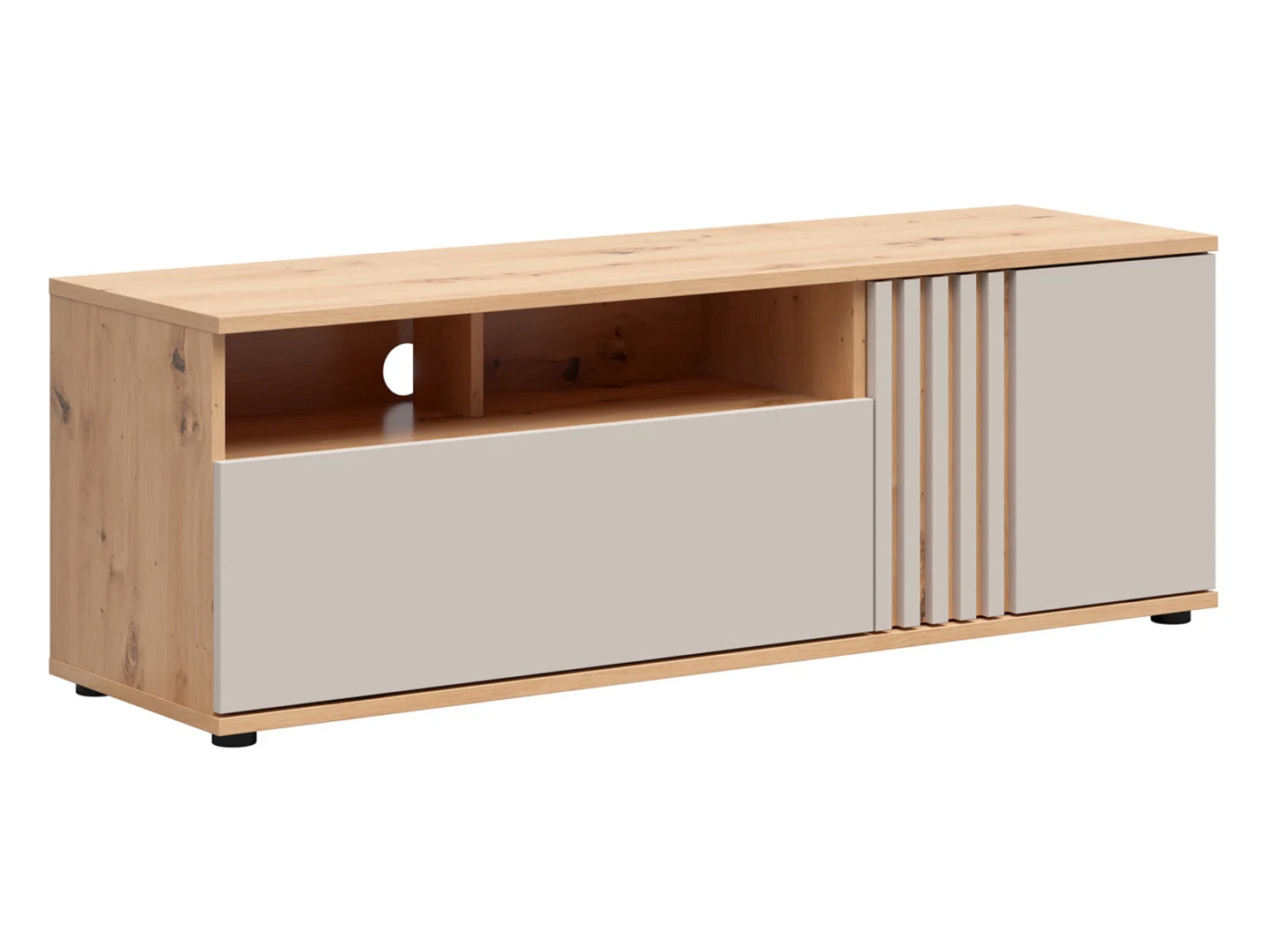 Szafka RTV Brevas 135 cm z drzwiami i szufladą dąb artisan/kaszmir