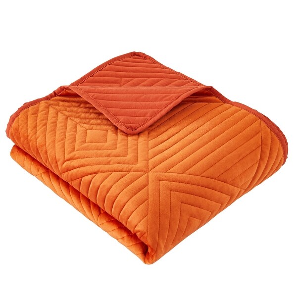 Barefoot Bungalow Riviera Velvet Quilted Modern Throw Blanket
