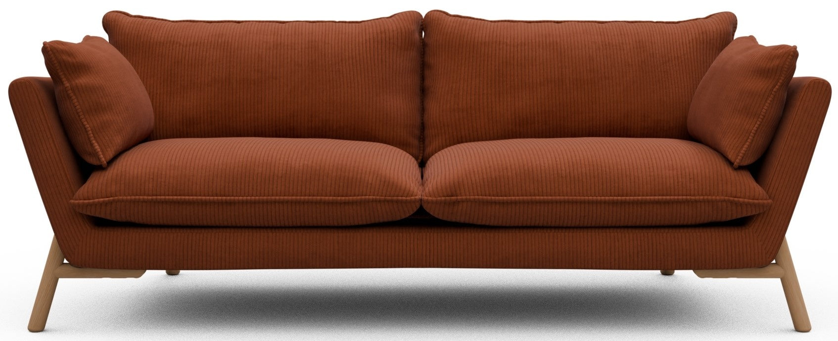 Kragelund Hasle 3-zits Bank Oranje Corduroy   Eiken