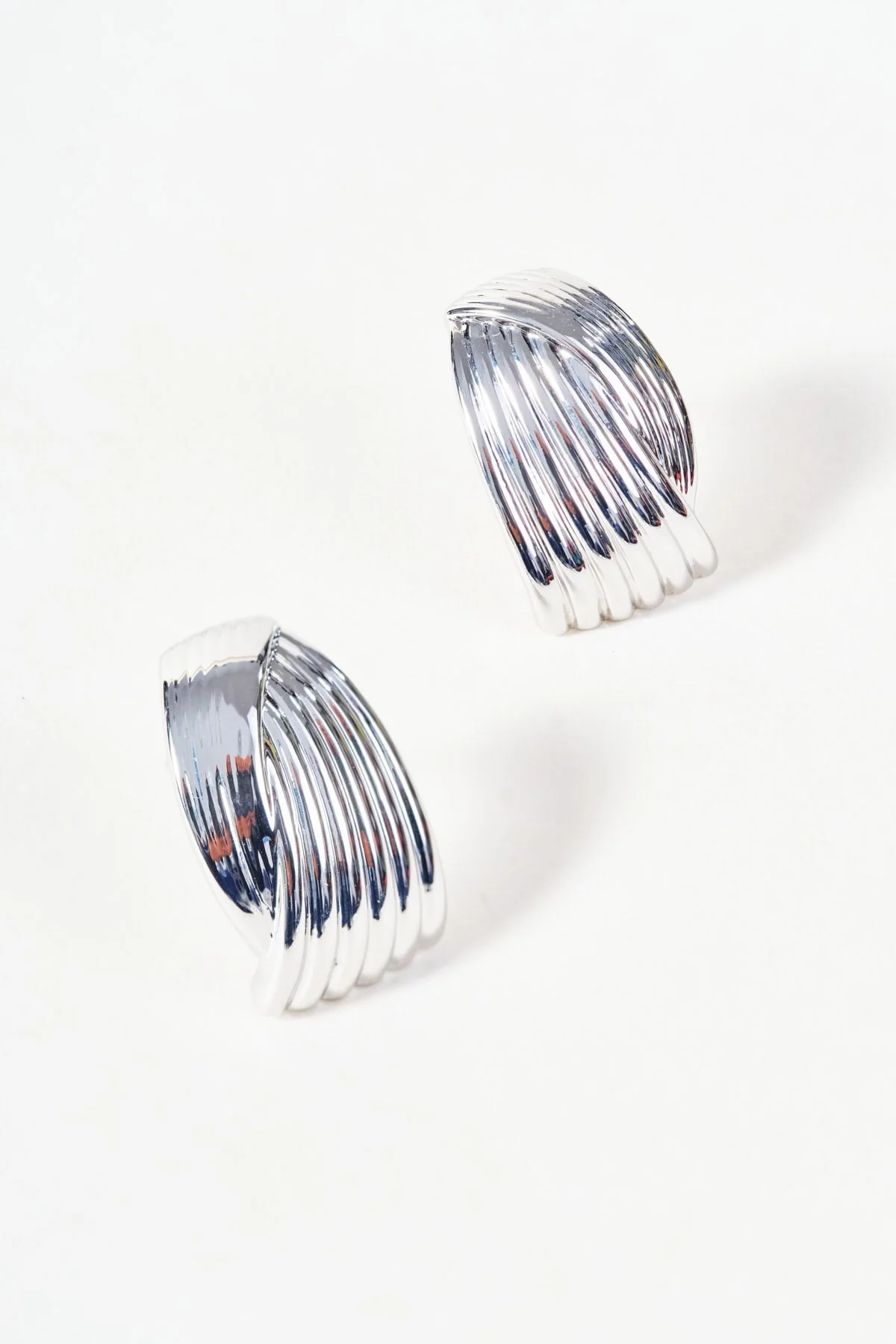 Textured Silver Stud Earrings