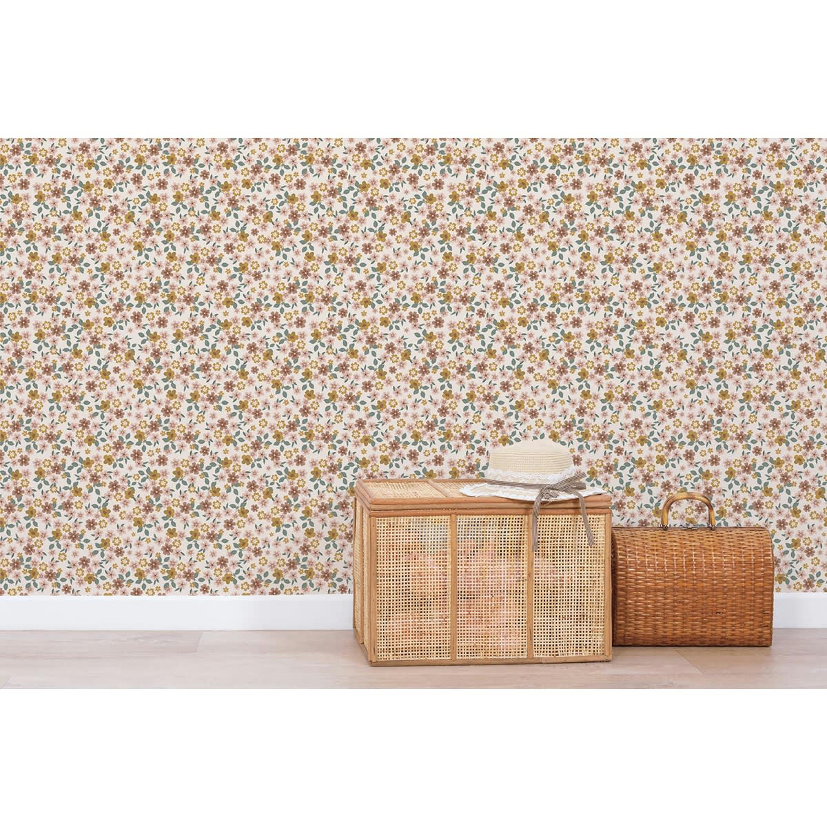 CAPUCINE - Papier peint inflorescence rose