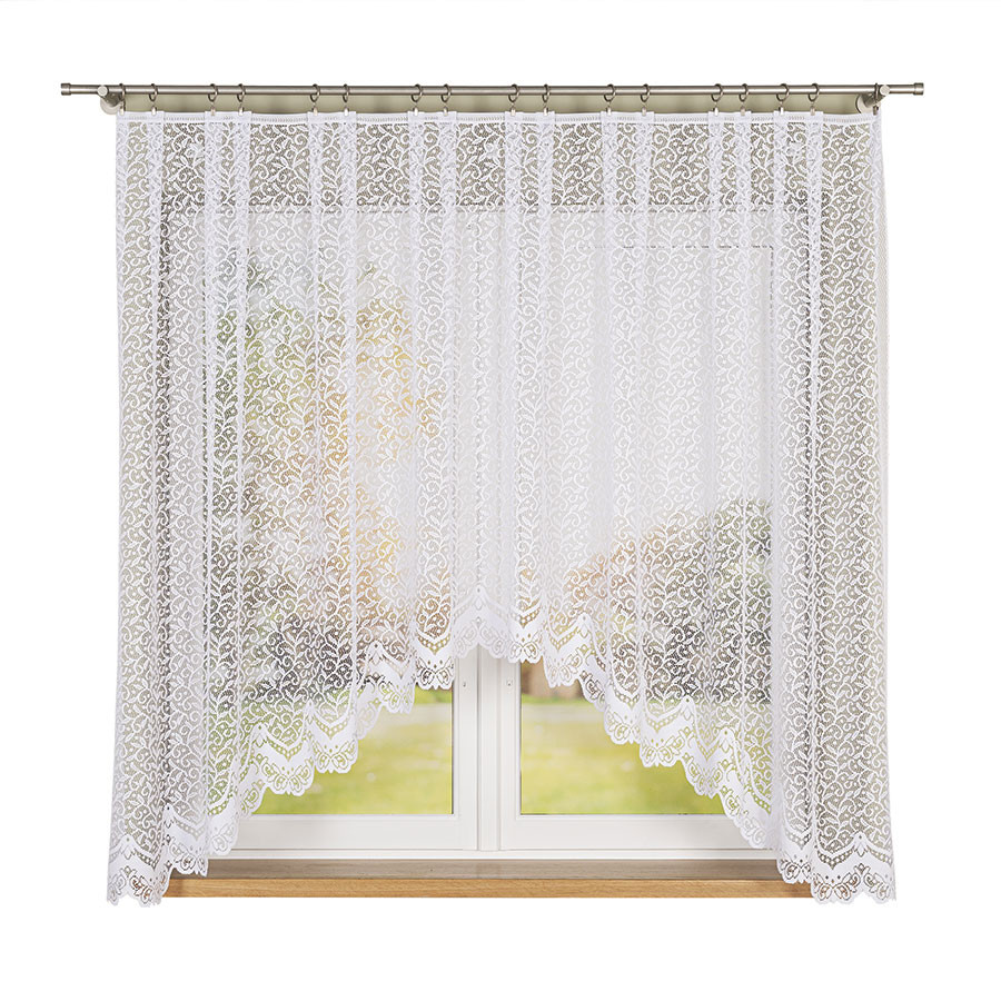 BOGUMIŁA - Firanka gotowa żakardowa z podcięciem na dole - 300x160 cm