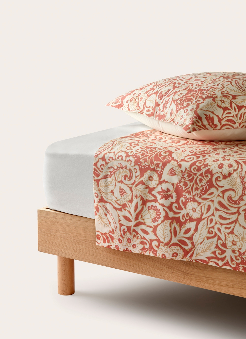 DRAP PLAT EN PERCALE DE COTON IMPRIMÉROUGE