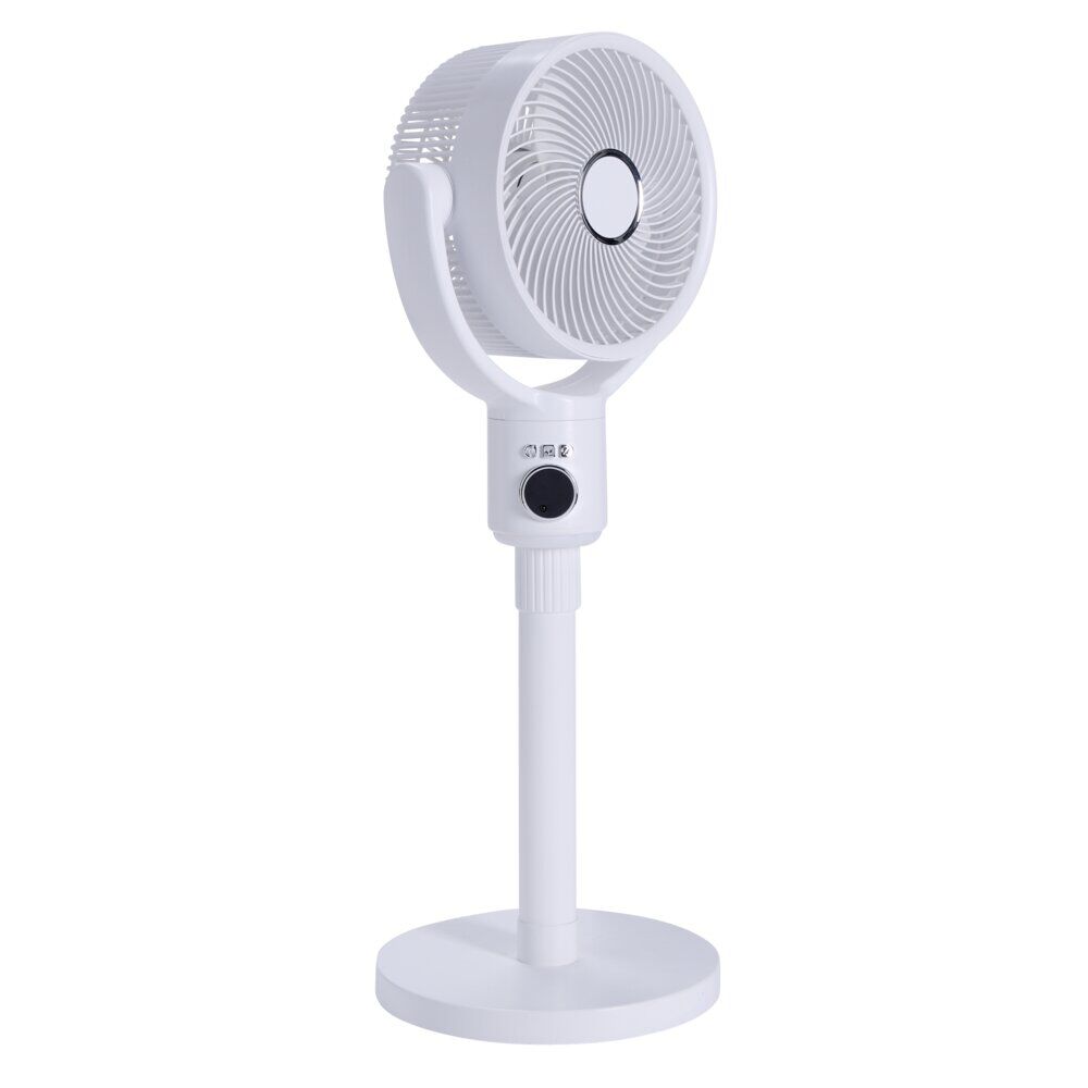 Ventilateur sur pied 35W rond orientable digital avec télécommande blanc Ø29xH100cm
